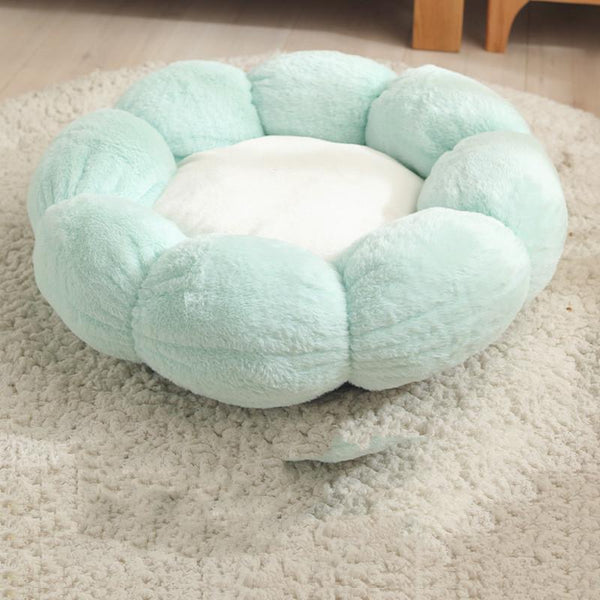 Plush Round Flower Shaped Pet Bed