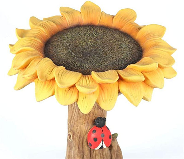 Resin Sunflower Bird Bath Bird Feeder Garden Statue