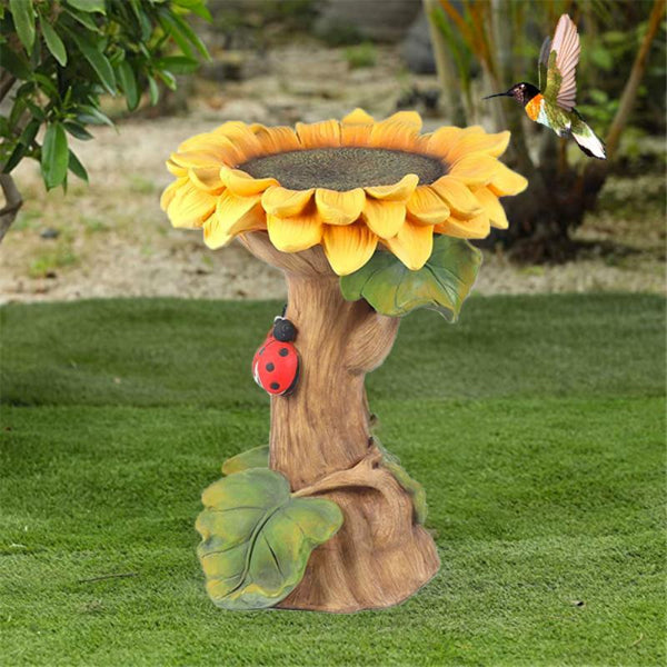 Resin Sunflower Bird Bath Bird Feeder Garden Statue