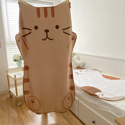 Cat Shaped Plush Flannel Blanket