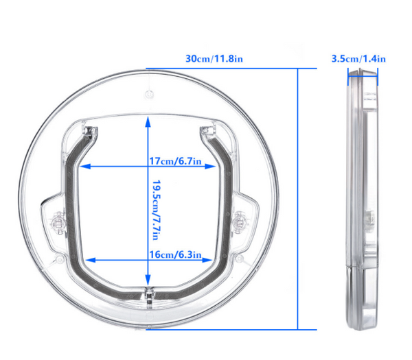 4 Ways Round Transparent Flap Pet Door