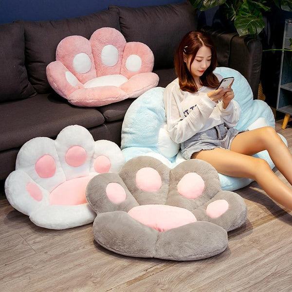 Cute Cat Paw Plush Seat Cushion