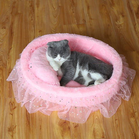 Soft Lace Princess Cat Bed