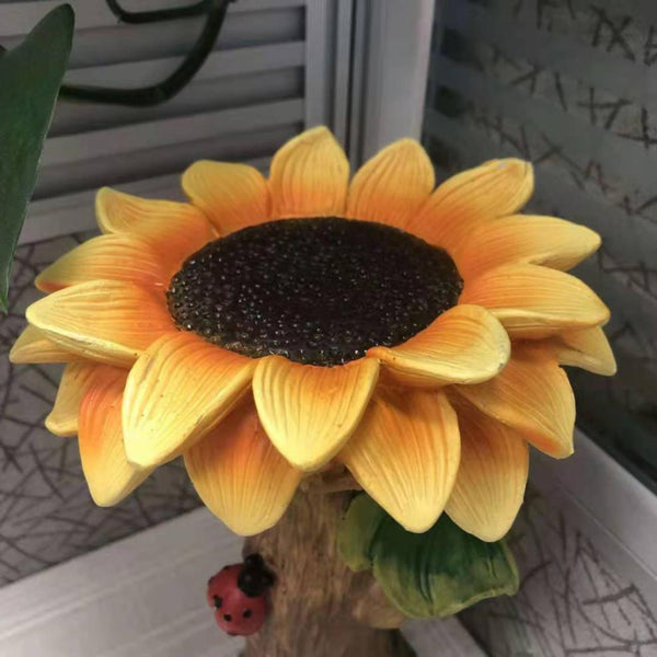 Resin Sunflower Bird Bath Bird Feeder Garden Statue