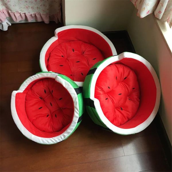 Watermelon Plush Dog and Cat Bed