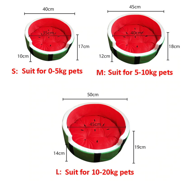 Watermelon Plush Dog and Cat Bed