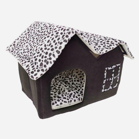 Warm Dog Bed House with Double Roof